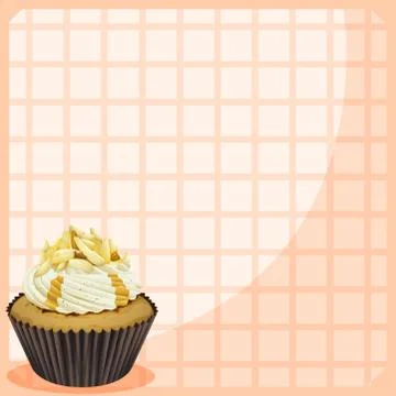 A paper with a cupcake Stock Illustration