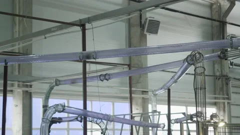 Paper cups are moved to packing area by pneumatic mail. Stock Footage 156718930