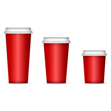 Paper cups for coffee or tea with lid Mockup Stock Illustration
