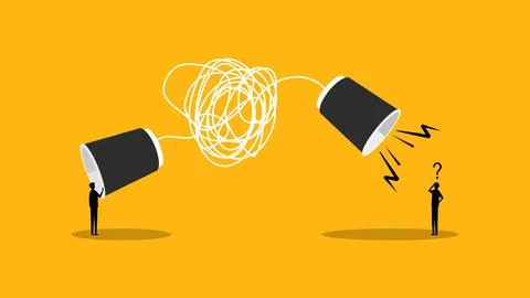 Paper Cups Communicate with the Chaos. vector Illustrazione stock