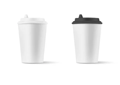 Paper cups isolated on white background. Vector illustration. Stock Illustration