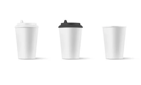 Paper cups isolated on white background. Vector illustration. Stock Illustration