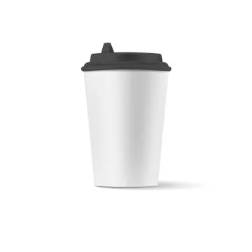 Paper cups isolated on white background. Vector illustration. Stock Illustration