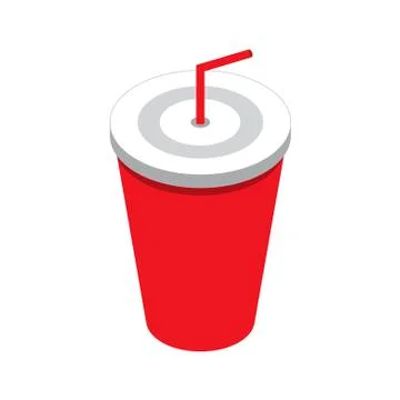 Paper cups for soda on white background. Vector illustration in trendy flat Stock Illustration
