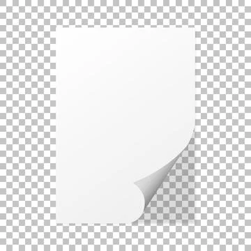 Paper curl on a isolated background with shadow - vector design Stock Illustration