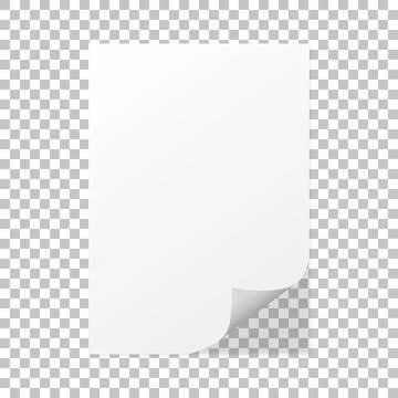 Paper curl on a isolated background with shadow - vector design Stock Illustration