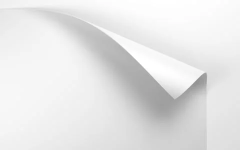 Paper with the curled corner, 3d rendering Stock-Illustration