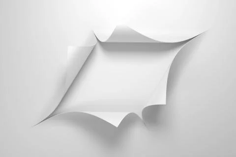 Paper with the curled corner, 3d rendering Stock Illustration