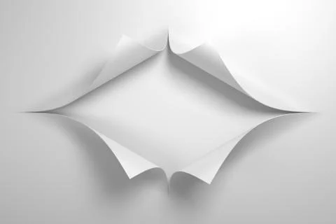 Paper with the curled corner, 3d rendering Stock Illustration