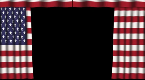 Paper Curtain - Flag - United States - Alpha Channel - 02 Stock Footage
