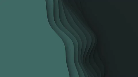 Paper cut abstract animation background loop. 3D tidewater green paper craft Stock Footage 160951530