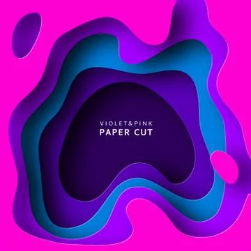 Paper cut abstract background with paper cut shapes. Template design layout for Stock Illustration