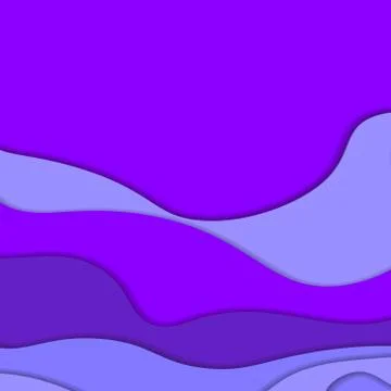 Paper cut abstract background. Violet Design template for flyers, posters. Illustrazione stock