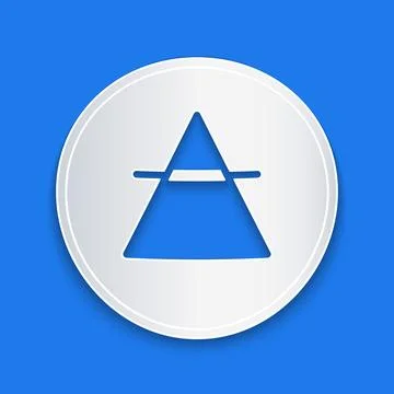 Paper cut Air element of the symbol alchemy icon isolated on blue backgroun.. Illustrazione stock