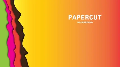 A paper cut background with abstract and modern illustrations of paper shap.. Stock Illustration