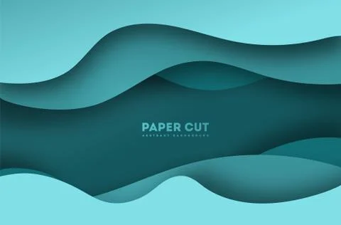 Paper cut background. Abstract realistic papercut decoration textured with Stock Illustration
