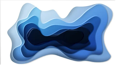 Paper cut background with seamless loop motion wavy elements. Video stock 130938631