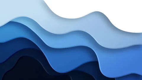 Paper cut background with seamless loop motion wavy elements. Video stock 130938736