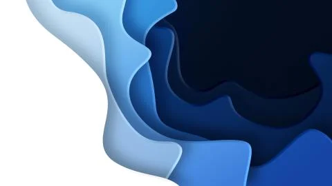 Paper cut background with seamless loop motion wavy elements. Illustrazione stock