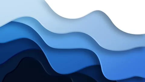 Paper cut background with seamless loop motion wavy elements. Stock Illustration