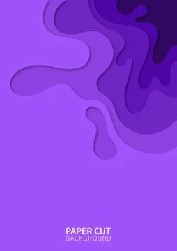 Paper cut background. Vertical banner with 3D wavy shapes layers. Abstract Stock Illustration