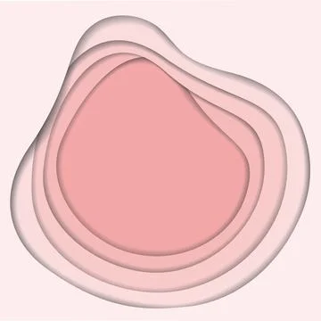 Paper cut background of wave lines in trendy soft pink. Copy space. Template for Stock-Illustration