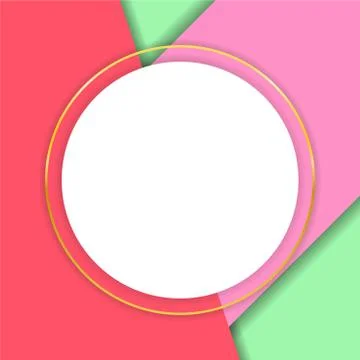 Paper cut background with white circle Stock Illustration
