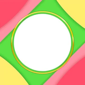 Paper cut background with white circle Stock Illustration