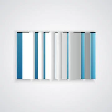 Paper cut Barcode icon isolated on grey background. Paper art style. Vector 스톡 일러스트