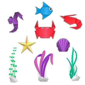 Paper Cut Beach Stock Illustration