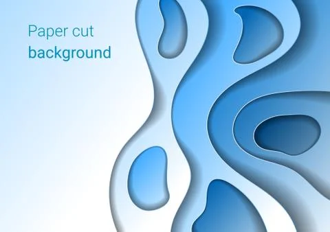 Paper cut blue background Stock Illustration