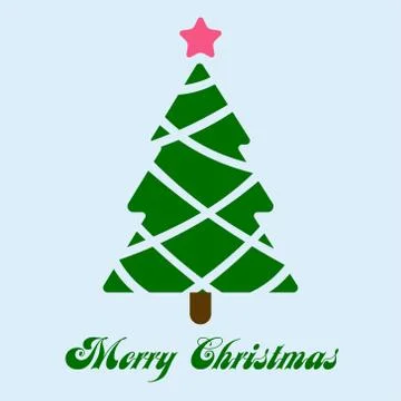 Paper cut Christmas tree. Vector Illustration. Stock Illustration