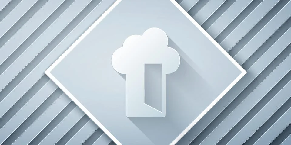 Paper cut Cloud database icon isolated on grey background. Cloud computing 스톡 일러스트