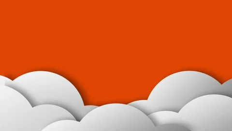 Paper Cut Clouds Animation on Orange Background for Halloween Event and Banne Stock Footage 346122952