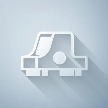 Paper cut Collimator sight icon isolated on grey background. Sniper scope Stock Illustration