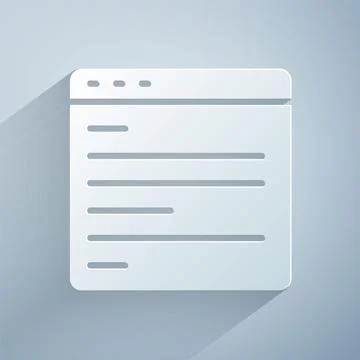 Paper cut Computer api interface icon isolated on grey background. Application Stockillustratie