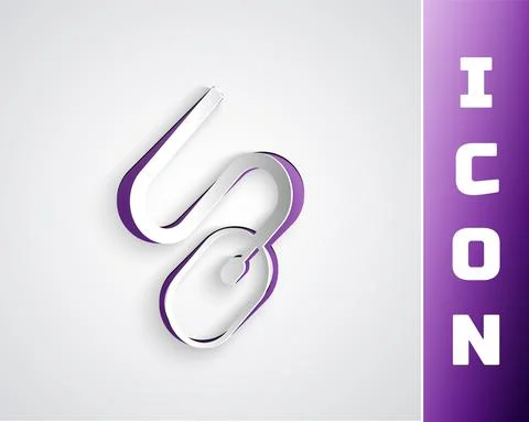 Paper cut Computer mouse icon isolated on grey background. Optical with wheel Stock Illustration