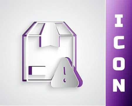 Paper cut Delivery security with shield icon isolated on grey background Stockillustratie