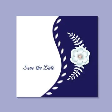 Paper cut design with flower composition on sheet. Beautiful background with Stock Illustration