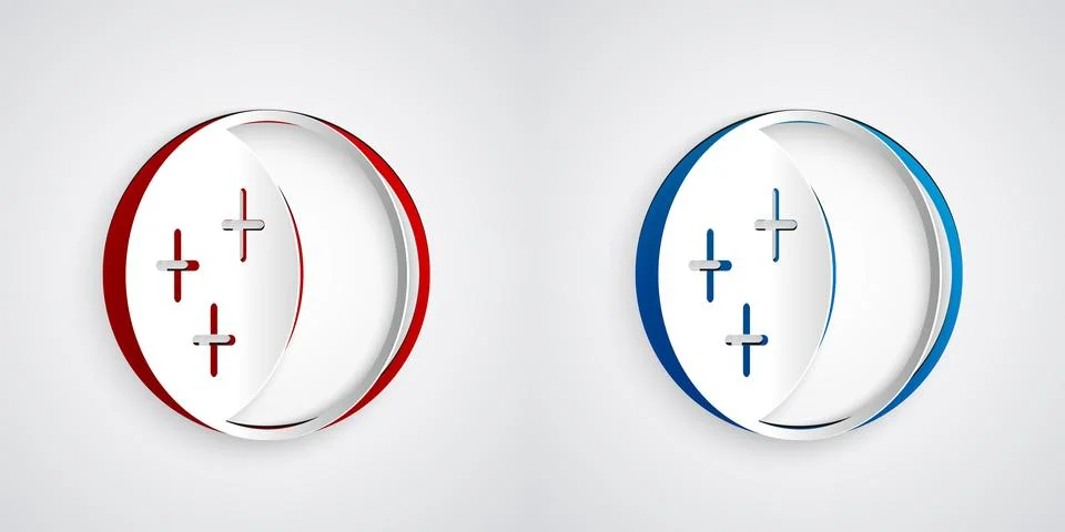 Paper cut Eclipse of the sun icon isolated on grey background. Total sonar Stock Illustration