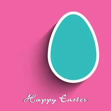 Paper Cut Egg Shape on Pink Background for Happy Easter Concept. Stock Illustration