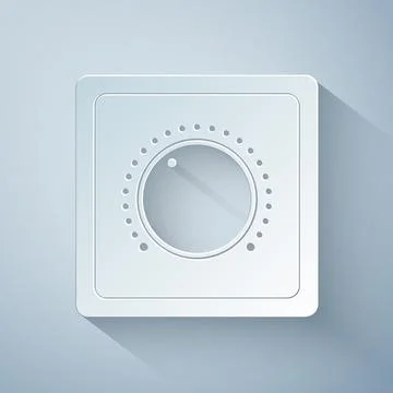 Paper cut Electric light switch icon isolated on grey background. On and Off Stock Illustration