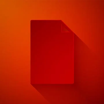 Paper cut Empty document icon isolated on red background. Checklist icon Illustrazione stock