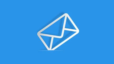 Paper cut envelope icon isolated on blue background. Email message letter. Stock Illustration
