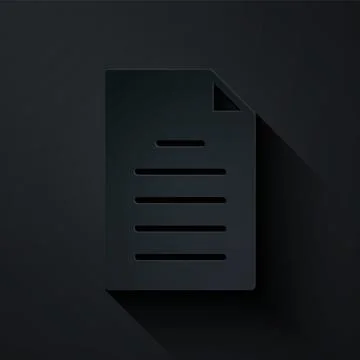 Paper cut File document icon isolated on black background. Checklist icon. Bu Stockillustratie