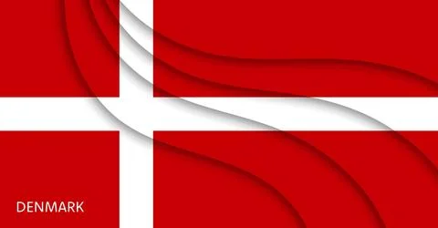 Paper cut flag of Denmark, 5 June Constitution Day Stock Illustration