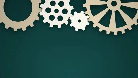 Paper cut gear cogs turning seamless loop motion background Video stock 345601040