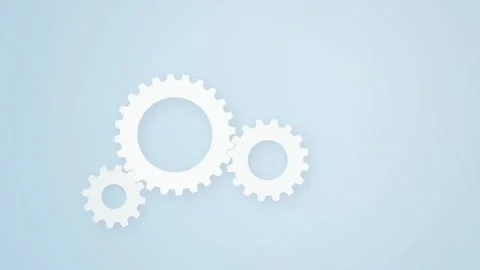 Paper cut gear shapes rotating seamless loop motion background Stock Footage 345657796
