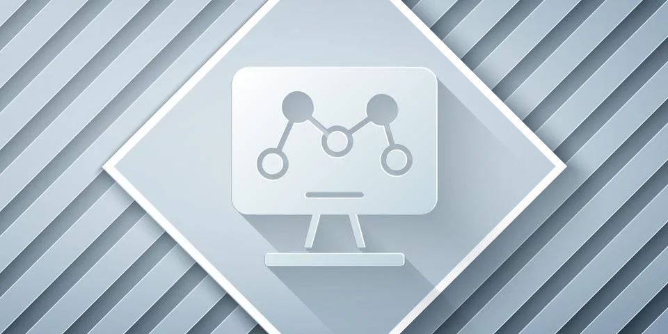 Paper cut Genetic engineering modification on laptop icon isolated on grey .. 스톡 일러스트