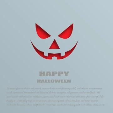 Paper cut into ghost face background vector Stock Illustration